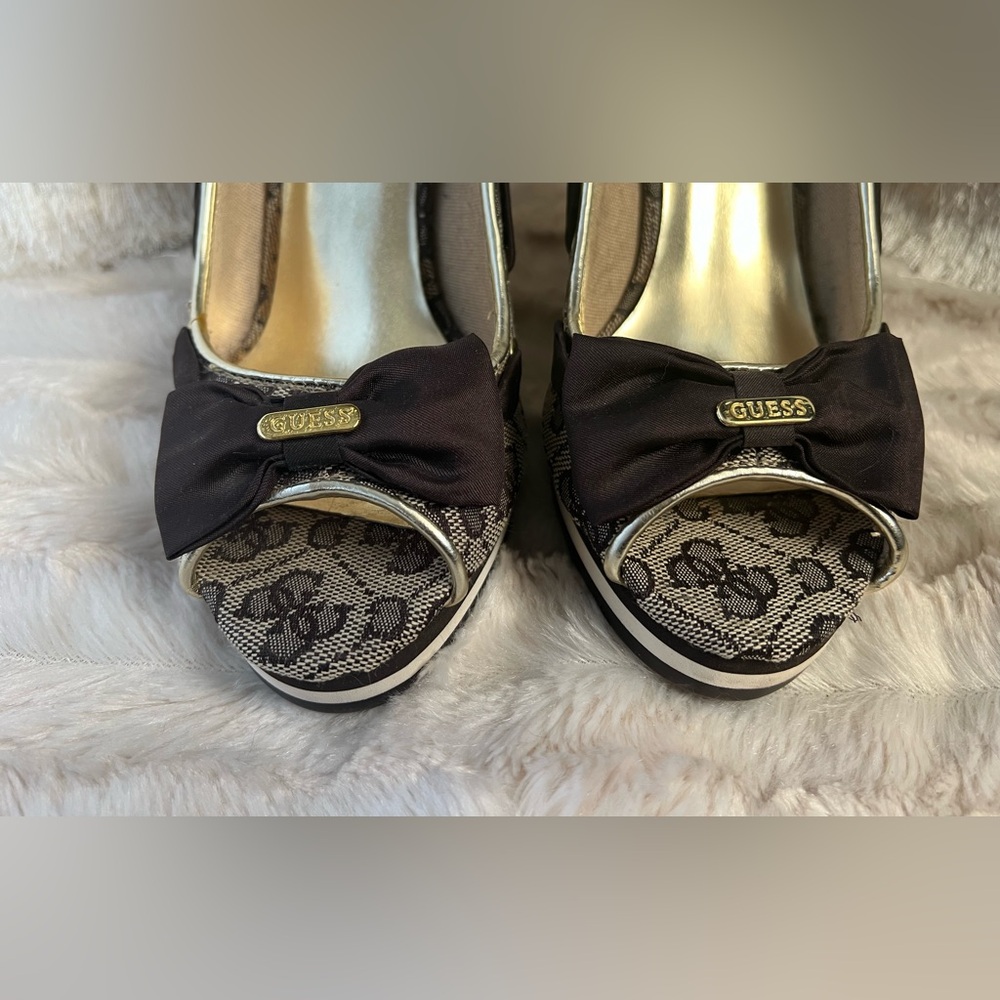 Guess Women's Wedges with Gold and Brown Accents - Picture 5 of 16